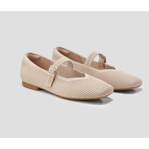 NWT Vivaia Margot Mary Jane Flats Square Toe In Almond Women's Size US 8.5